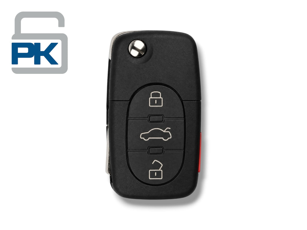 97-05 Audi Flip Key 4-Button PN: 4D0837231E /  MYT8Z0837231 (Aftermarket)