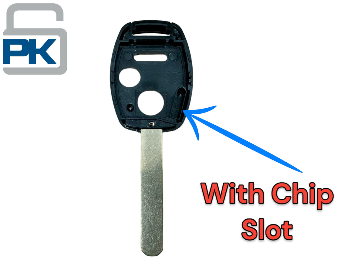 2002-2014 Honda 3 Button Remote Head Key Shell With Chip Slot HO01 OUCG8D-380H-A