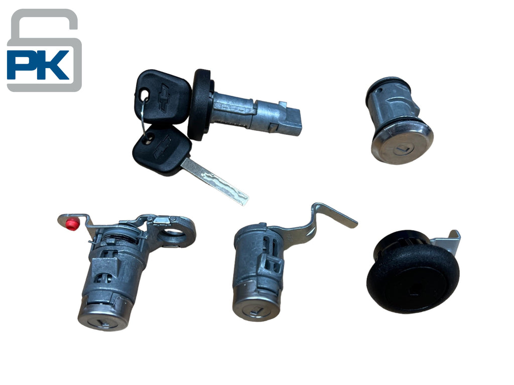 14-19 GM Silverado Sierra Ignition Door Tailgate Tire Lock Cylinder Set 2 Keys New