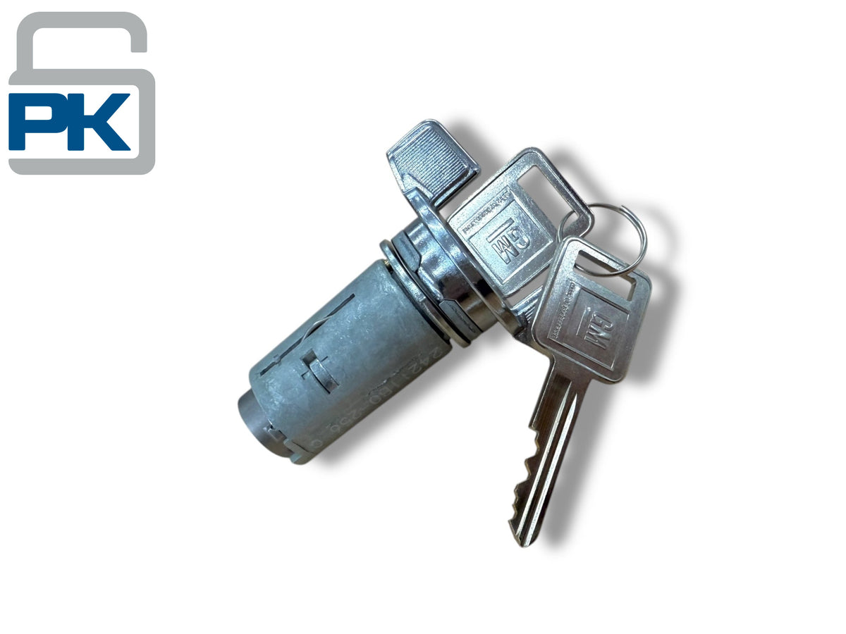1972 & Up GM Ignition Lock Cylinder Bolt In 2 GM Logo Keys New PN: 12300443 (Aftermarket)