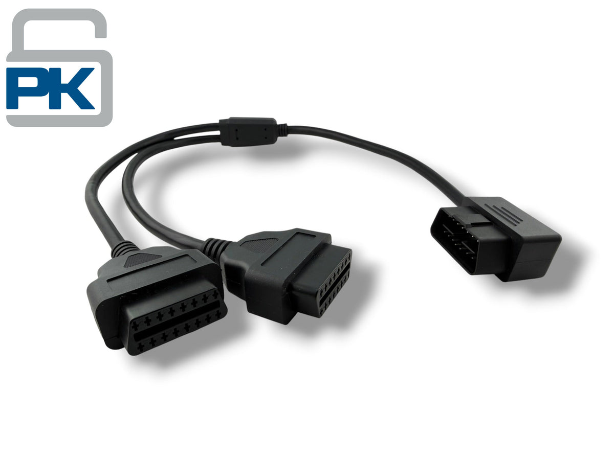OBD2 - 16 Pin Diagnostic Cable Extender Splitter Extension - Male to Dual Female