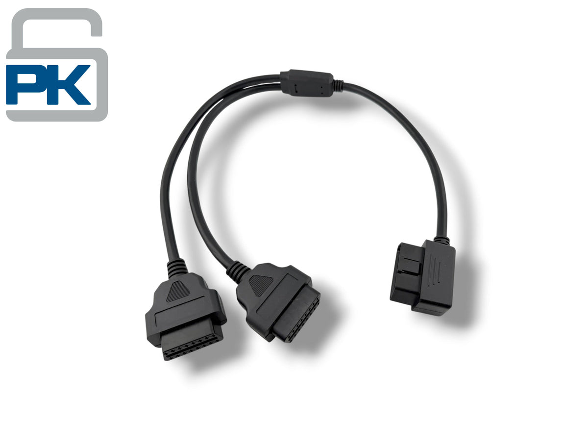 OBD2 - 16 Pin Diagnostic Cable Extender Splitter Extension - Male to Dual Female