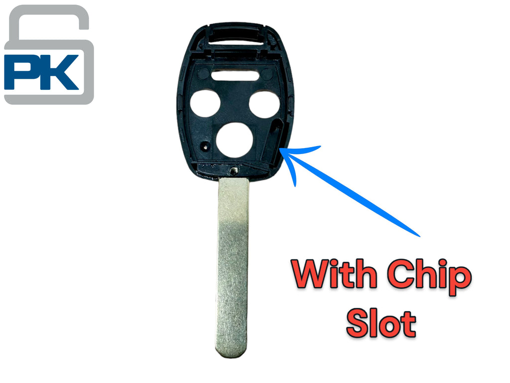 2005-2013 Honda 4 Button Remote Head Key Shell With Chip Slot HO01 OUCG8D-380H-A