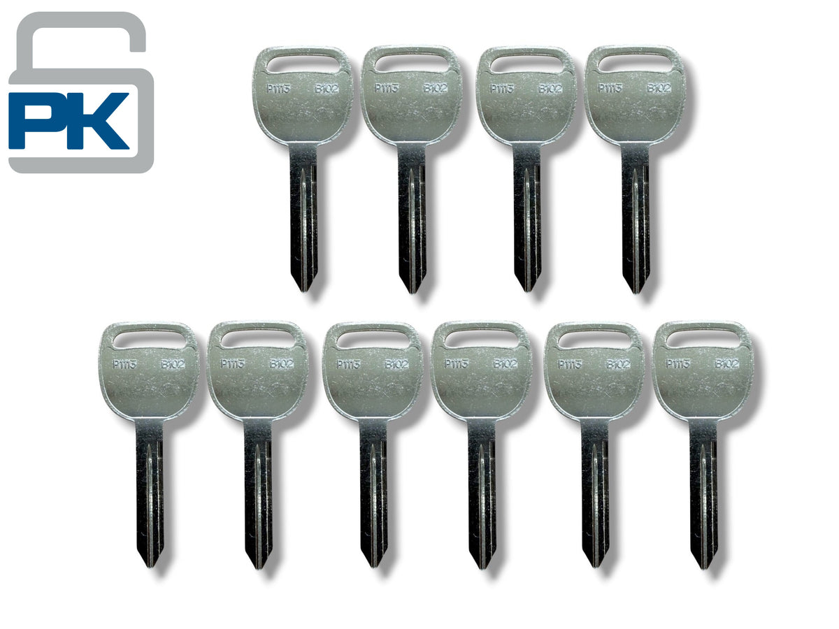 B102 / P1113 - Metal Key Blank for GM (10 Pack) (Aftermarket)