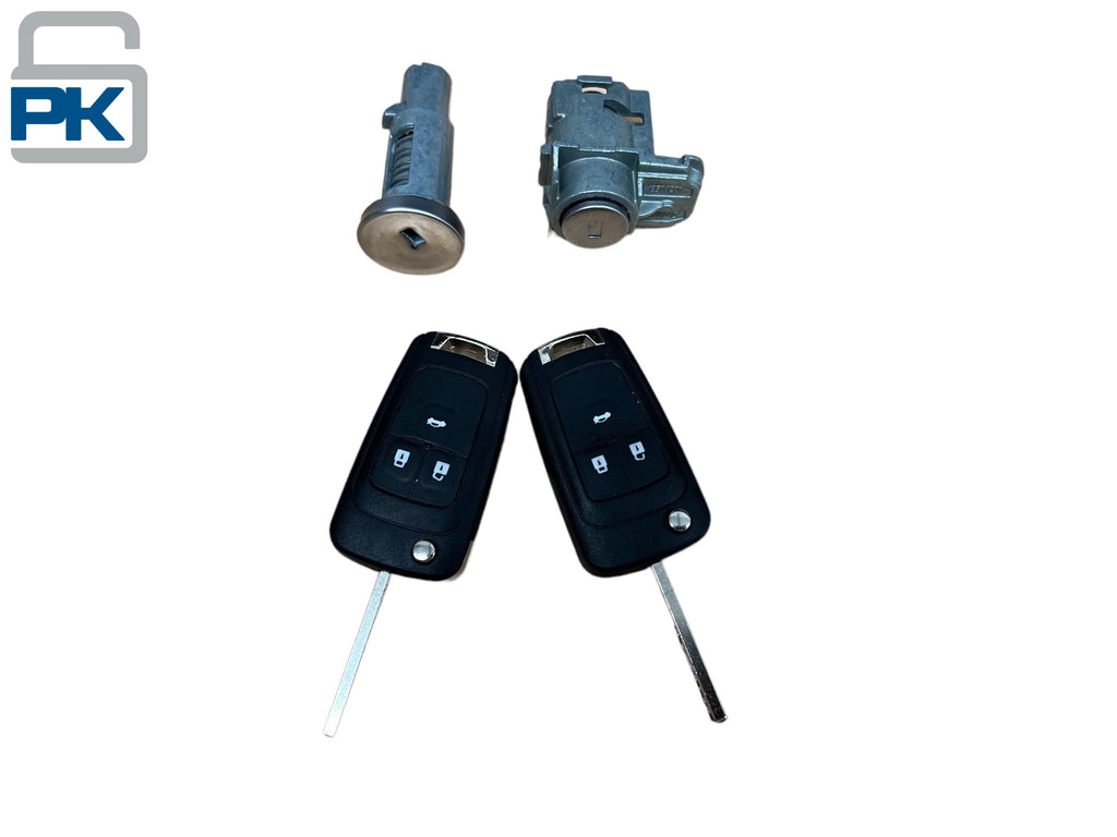 2010-2016 GM Camaro Cruze Ignition & Door Lock Cylinder Set With 2 Remote Keys New