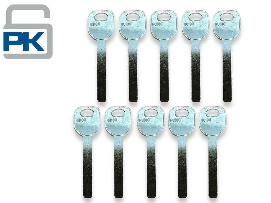 HU100 GM Chevrolet Buick GMC Metal Service Key Blank New (10 Pack)