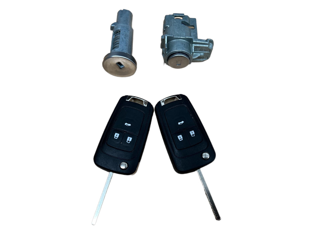 2010-2016 GM Camaro Cruze Ignition & Door Lock Cylinder Set With 2 Remote Keys New