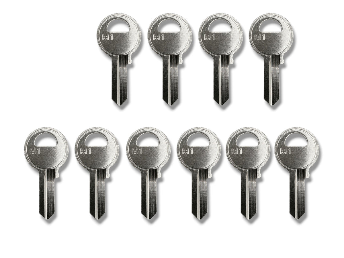 M1 / 1092 / Metal Key Blank for Master Padlocks Nickel Plated (10 Pack)