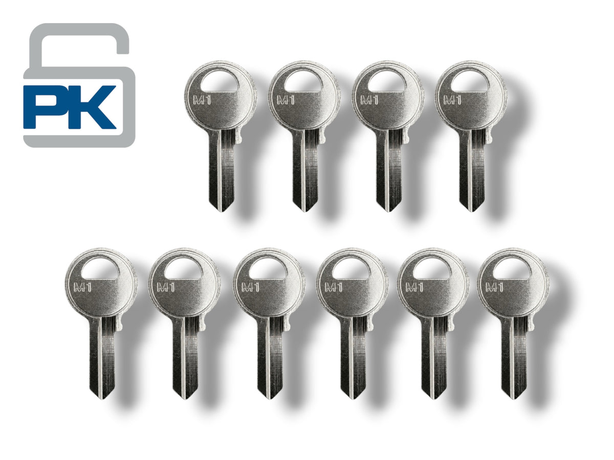 M1 / 1092 / Metal Key Blank for Master Padlocks Nickel Plated (100 Pack)