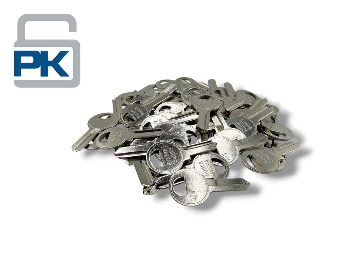 M1 / 1092 / Metal Key Blank for Master Padlocks Nickel Plated (100 Pack)
