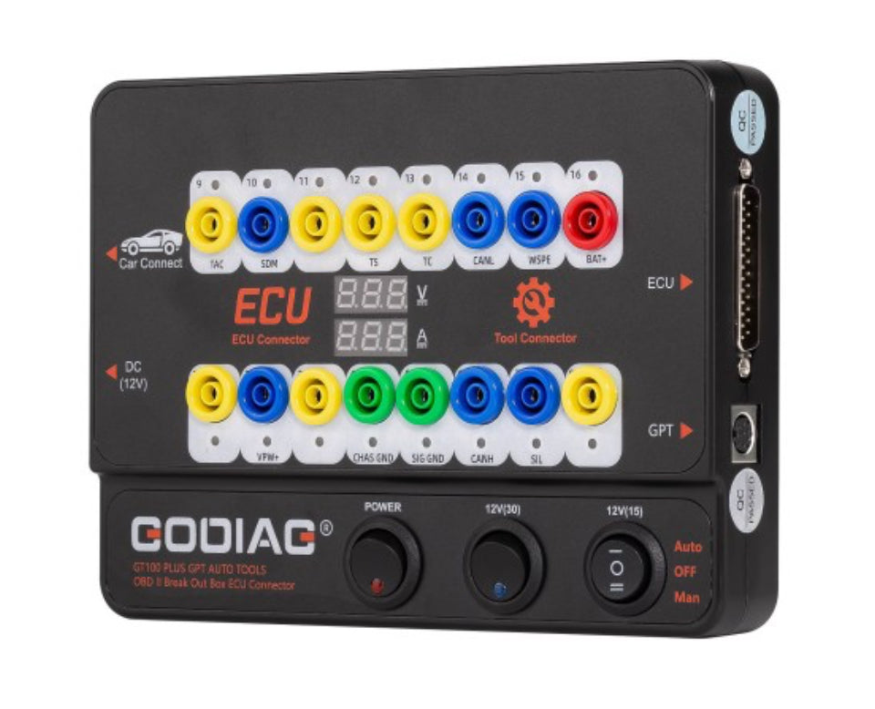 Godiag - GT100 PLUS GPT ENET DOIP 24V-12V Auto Tools OBD II Break Out Box ECU Connector