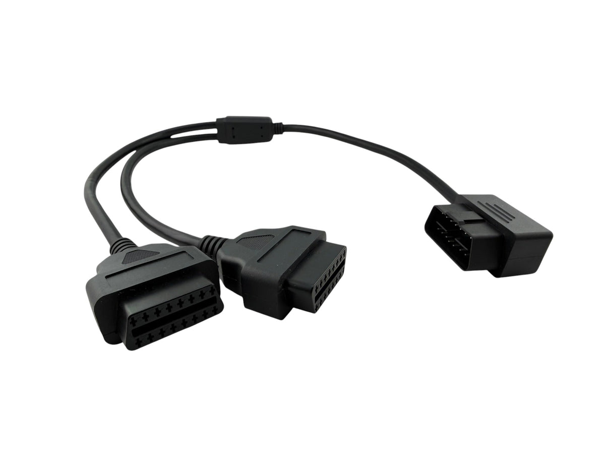 OBD2 - 16 Pin Diagnostic Cable Extender Splitter Extension - Male to Dual Female