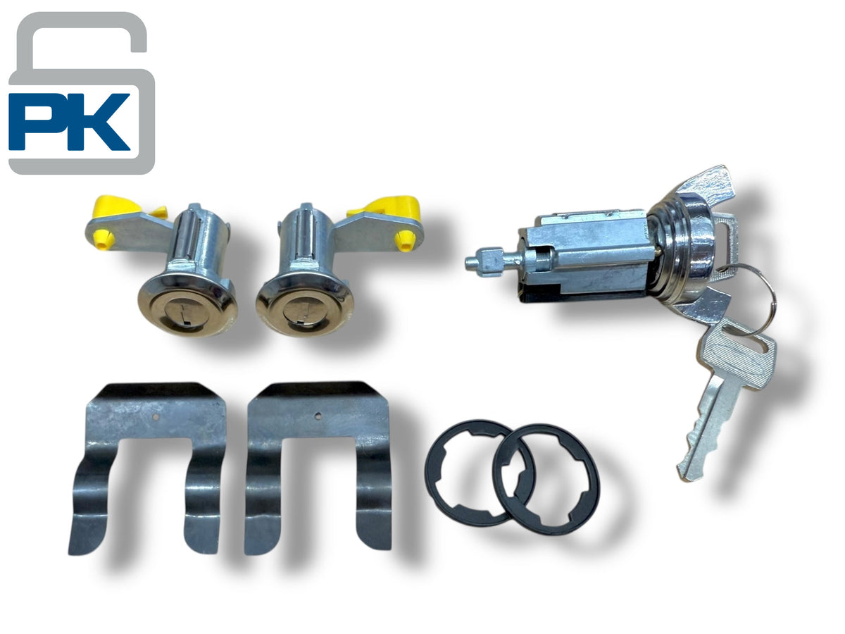1980-1991 Ford F-150 F-250 F-350 Bronco Ignition & Door Lock Cylinder Set (Keyed Alike)