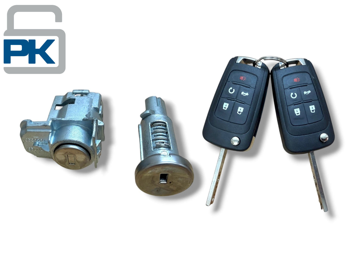 10-16 GM Camaro Cruze Ignition & Door Lock Cylinder Set With 5-Button Remotes (Keyed Alike)